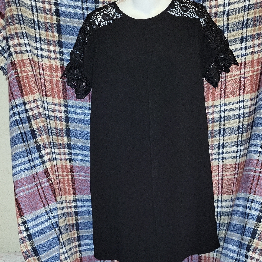Gianni Bini Black Dress with Lace Detail